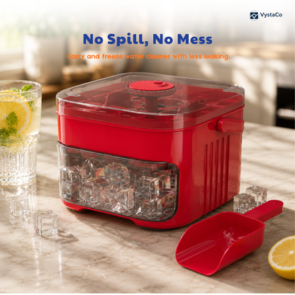 One-Press 50-Cube Ice Cube Tray with Lid & Storage Bin
