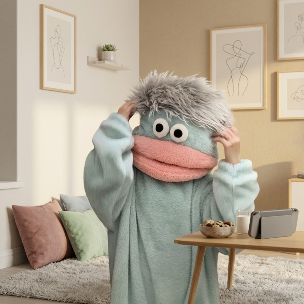 Funny Monster Hooded Fleece Robe