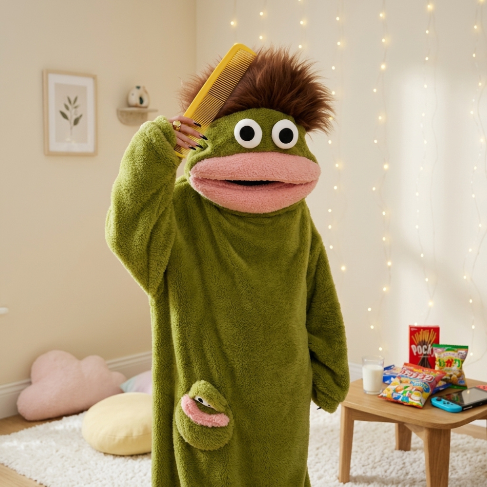 Funny Monster Hooded Fleece Robe