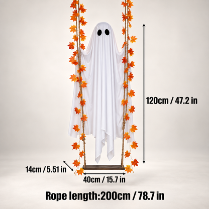 Light-Up Swinging Ghost Halloween Decoration – 47.2" Hanging Ghost
