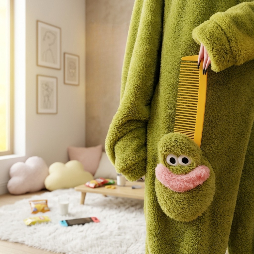 Funny Monster Hooded Fleece Robe