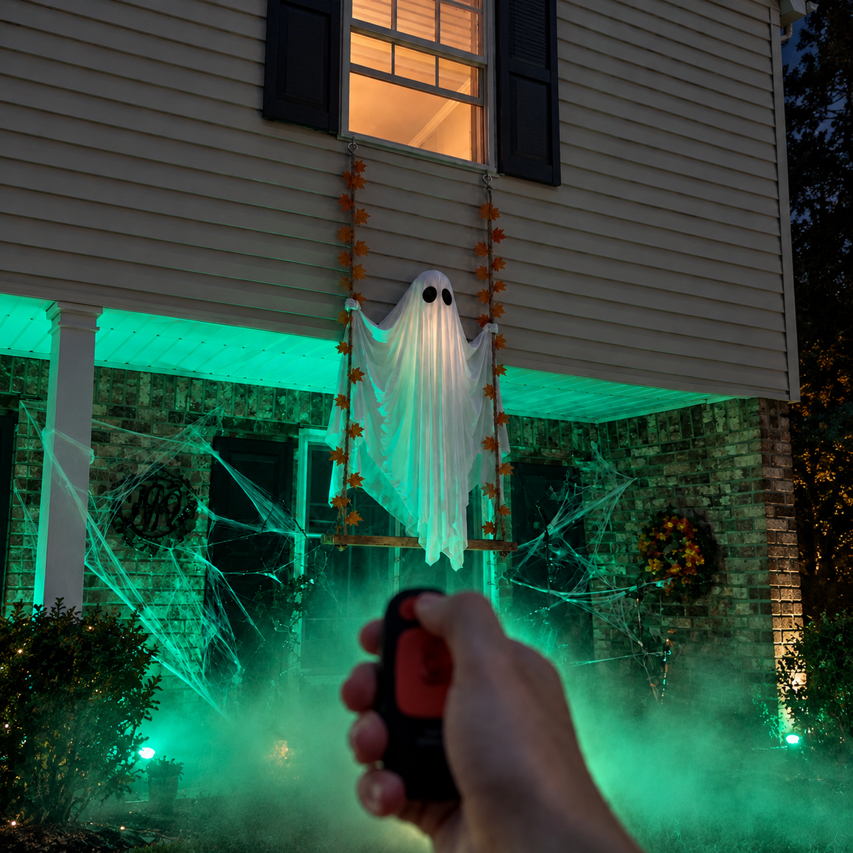 Light-Up Swinging Ghost Halloween Decoration – 47.2" Hanging Ghost