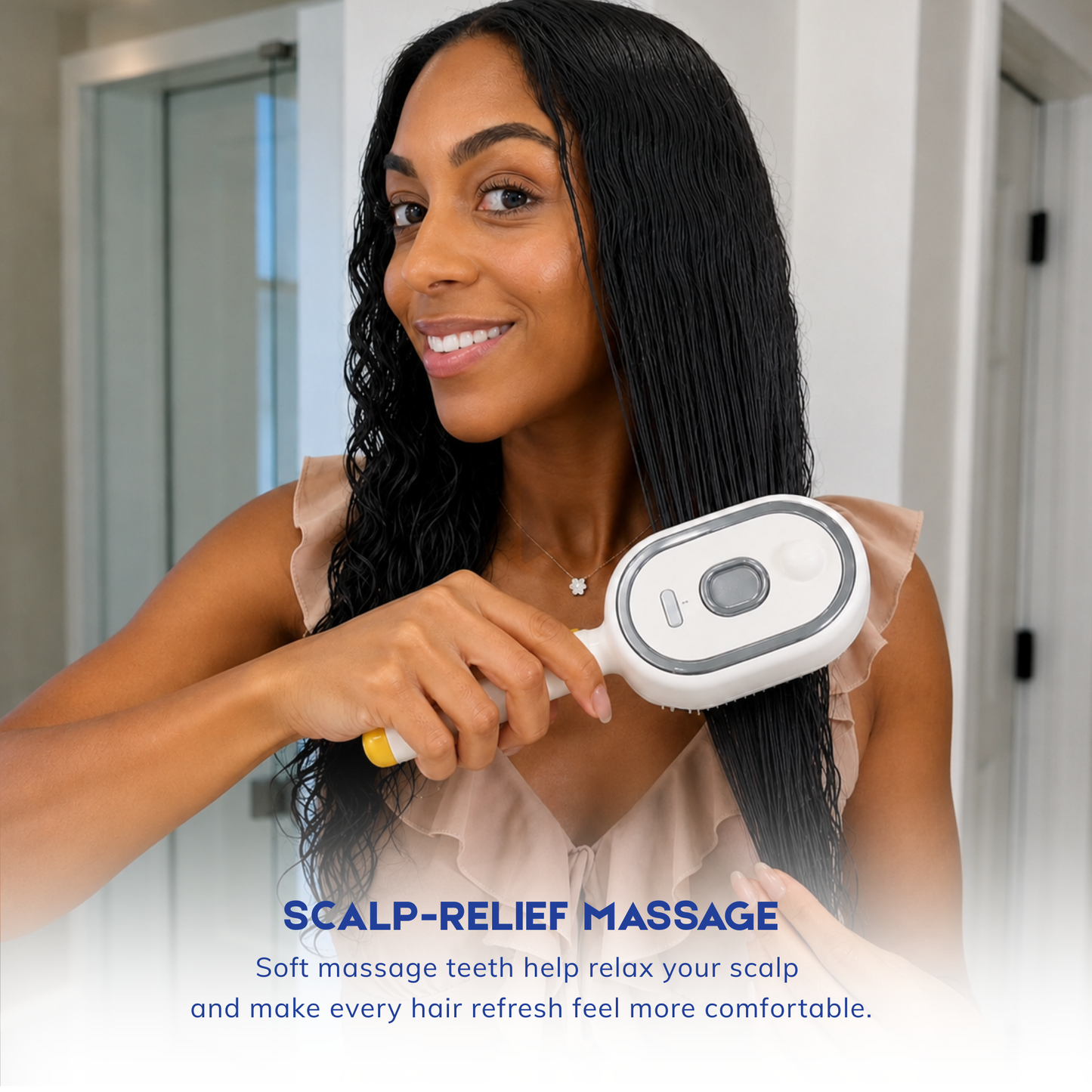 3-in-1 Spray Hair Comb for Frizz Control & Scalp Massage